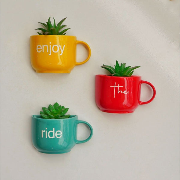 Enjoy the Ride | Ceramic Wall Planter | Table Accessory | Personalised Gift | Home Decor